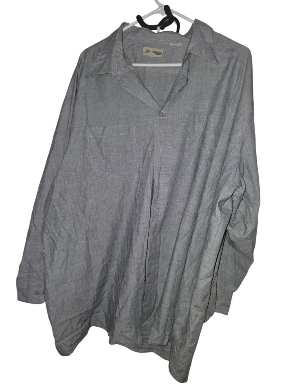 6/11/24. Haband Men's Casual Button-Down Shirt in Light Gray